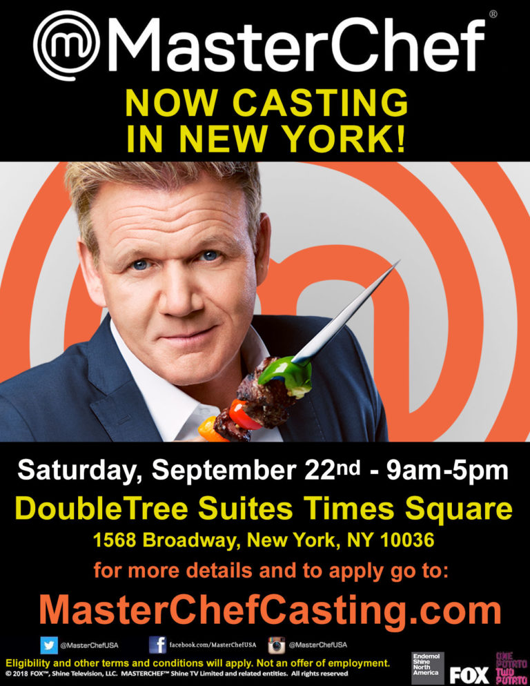 Master Chef New York Casting Call – September 22nd 2018