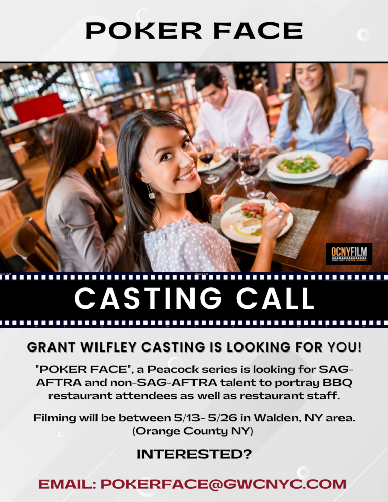 Casting Call Alert! POKER FACE Seeking Restaurant Attendees!